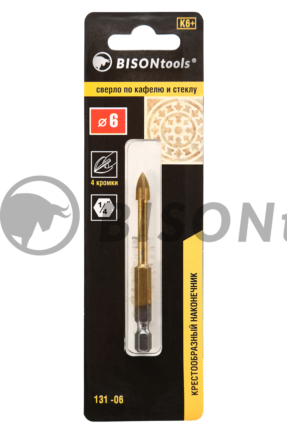 Сверло по кафелю и стеклу с крест. наконеч. Bisontools 4мм