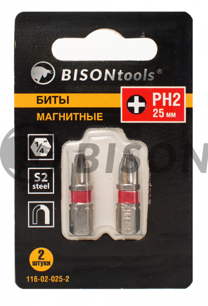 БИТЫ BisontoolsTools МАГНИТНЫЕ РН-2_70мм 2шт