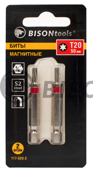 БИТЫ BisontoolsTools МАГНИТНЫЕ T-20_50мм 2шт