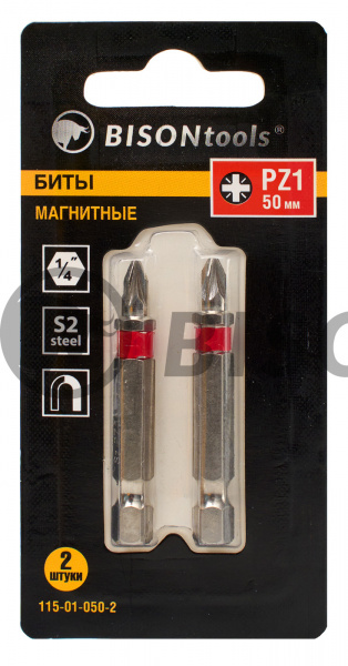 БИТЫ BisontoolsTools МАГНИТНЫЕ РZ-1_50мм 2шт
